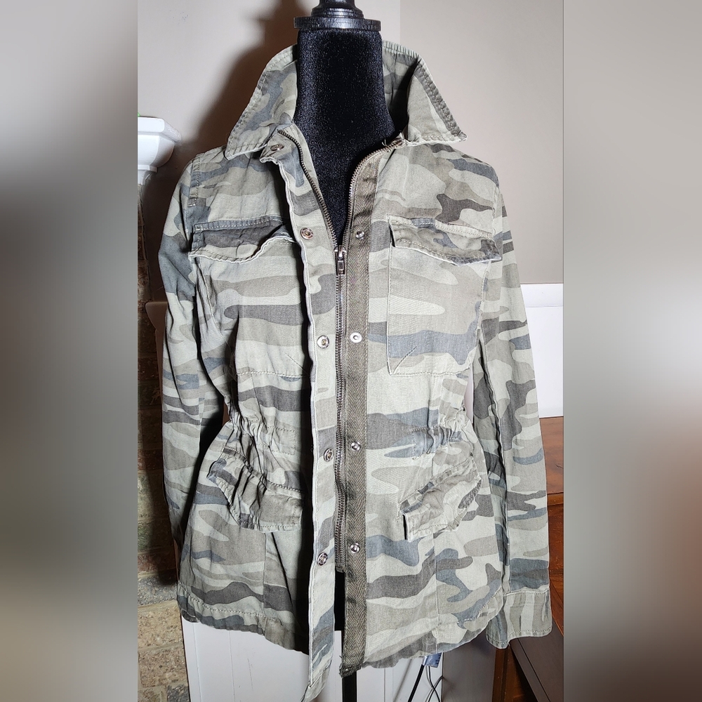 a.n.a Women's Olive Camouflage Utility Jacket